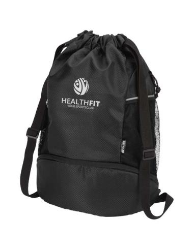 Bolsa deportiva de 18 L con cordón y compartimento inferior de material reciclado con certificado GRS N09990031