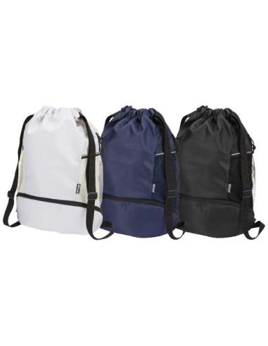Bolsa deportiva de 18 L con cordón y compartimento inferior de material reciclado con certificado GRS N09990031