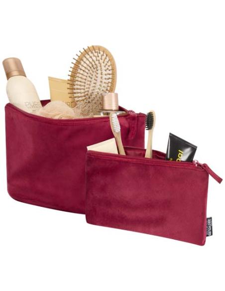 Set de neceseres de terciopelo reciclado con certificado GRS N22967021