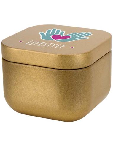 Vela cuadrada en caja metálica con aroma de vainilla N41253621