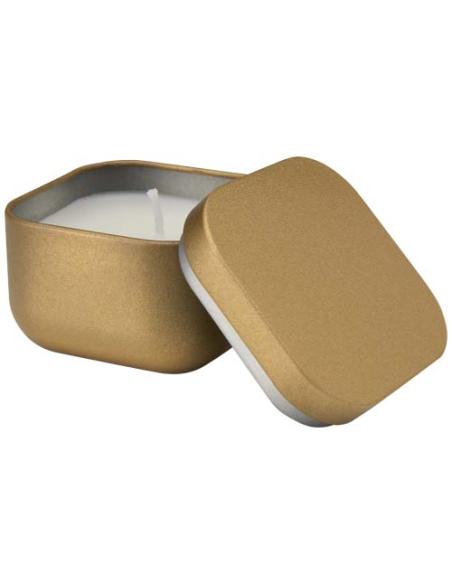 Vela cuadrada en caja metálica con aroma de vainilla N41253621