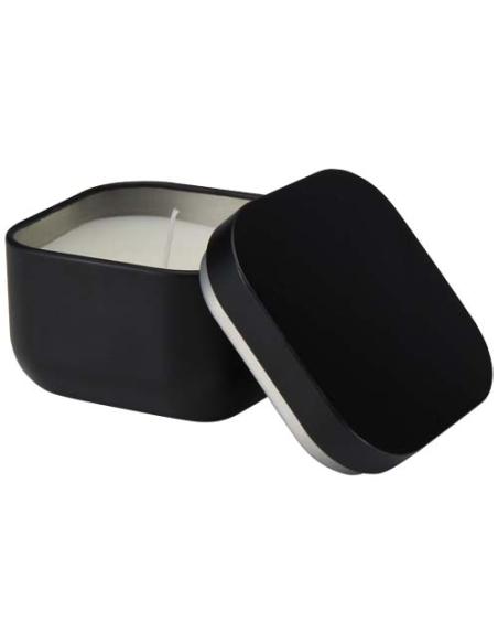 Vela cuadrada en caja metálica con aroma de vainilla N09253621