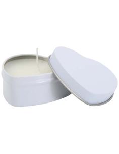 Vela con forma de corazón y aroma de vainilla en caja metálica N10353621
