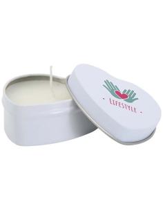 Vela con forma de corazón y aroma de vainilla en caja metálica N10353621 2