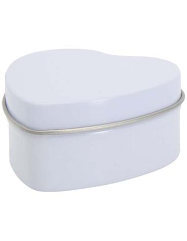 Vela con forma de corazón y aroma de vainilla en caja metálica N10353621