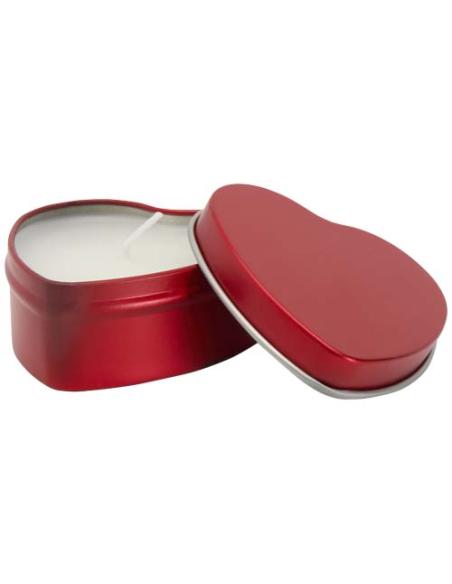 Vela con forma de corazón y aroma de vainilla en caja metálica N12353621