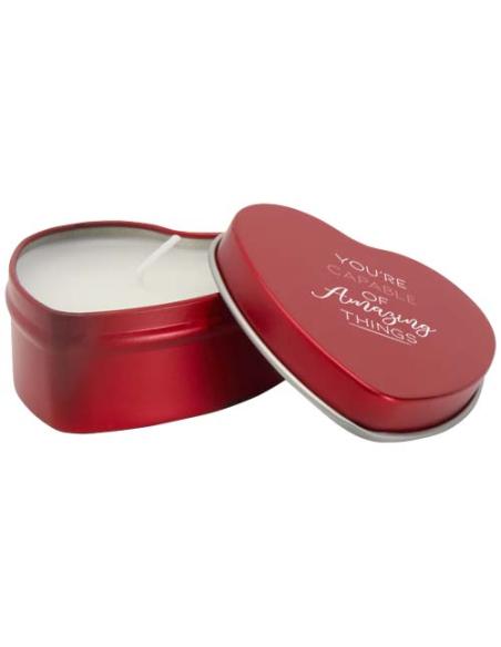 Vela con forma de corazón y aroma de vainilla en caja metálica N12353621