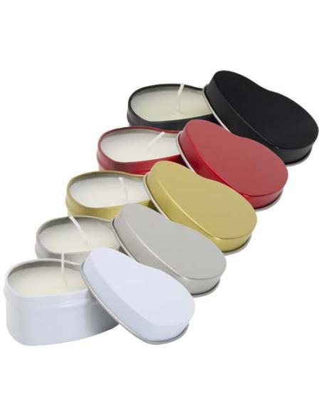 Vela con forma de corazón y aroma de vainilla en caja metálica N12353621