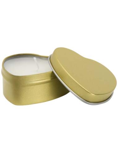 Vela con forma de corazón y aroma de vainilla en caja metálica N04353621