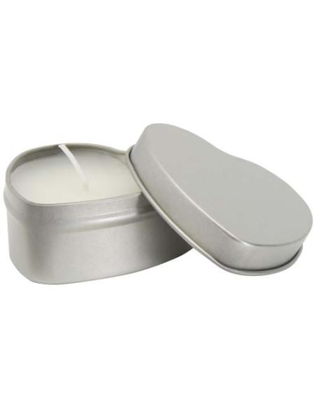 Vela con forma de corazón y aroma de vainilla en caja metálica N18353621