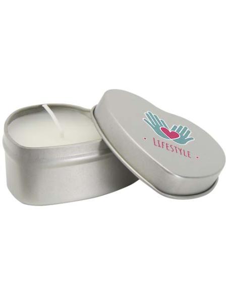 Vela con forma de corazón y aroma de vainilla en caja metálica N18353621