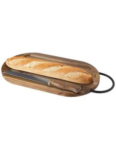 Tabla de cortar de madera de acacia con cuchillo para pan N17393621