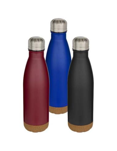 Botella de 500 ml de acero inoxidable con aislamiento y doble pared con detalles de corcho N12298001