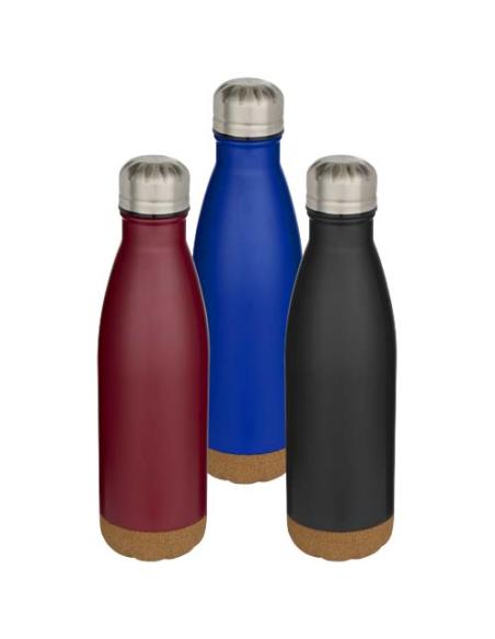 Botella de 500 ml de acero inoxidable con aislamiento y doble pared con detalles de corcho N12298001