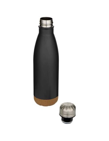 Botella de 500 ml de acero inoxidable con aislamiento y doble pared con detalles de corcho N09298001
