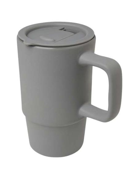 Taza de cerámica con tapa de plástico de 450 ml N28698001