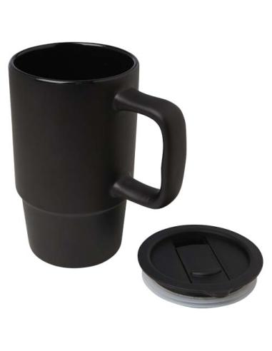 Taza de cerámica con tapa de plástico de 450 ml N09698001