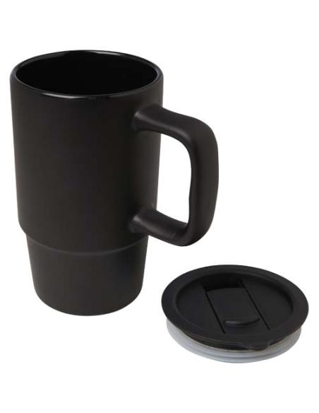 Taza de cerámica con tapa de plástico de 450 ml N09698001