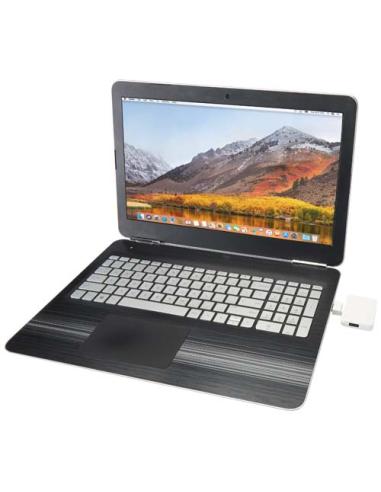 Hub USB de 4 puertos con salida USB-A y tipo-C y doble entrada fabricado con plástico reciclado N10944421