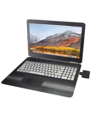 Hub USB de 4 puertos con salida USB-A y tipo-C y doble entrada fabricado con plástico reciclado N09944421