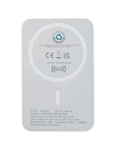 Batería externa inalámbrica magnética de 10 000 mAh y 15 W con PD de 20 W fabricada con plástico reciclado N10244421