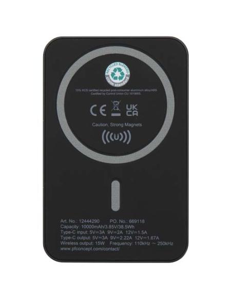 Batería externa inalámbrica magnética de 10 000 mAh y 15 W con PD de 20 W fabricada con plástico reciclado N09244421