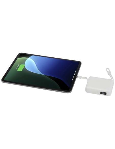 Batería externa para tableta de 10 000 mAh y 35 W con cable tipo C integrado y fabricada con plástico reciclado N10054421