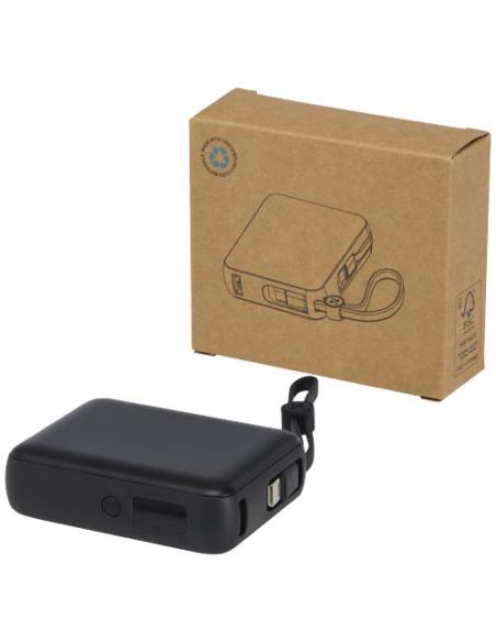 Batería externa para tableta de 10 000 mAh y 35 W con cable tipo C integrado y fabricada con plástico reciclado N09054421