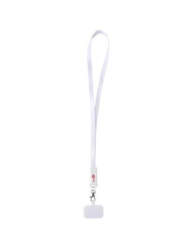 Lanyard de plástico reciclado para smartphone con sincronización de datos integrada y cable 5 en 1 de carga rápida de 65 W N1074
