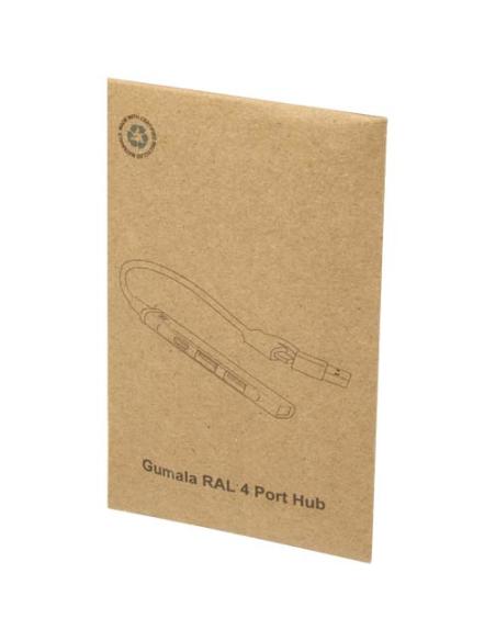 Hub USB-A y tipo-C de 4 puertos de aluminio reciclado con doble entrada N18964421