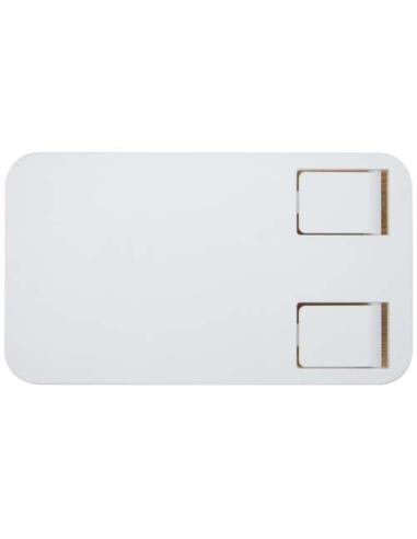 Soporte para teléfono de sobremesa plegable de plástico reciclado con detalles de bambú N10464421