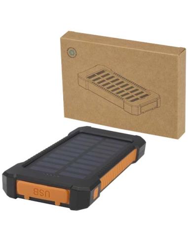 Batería externa solar de 5000 mAh y 10 W de plástico reciclado robusto con linterna incorporada N09174421