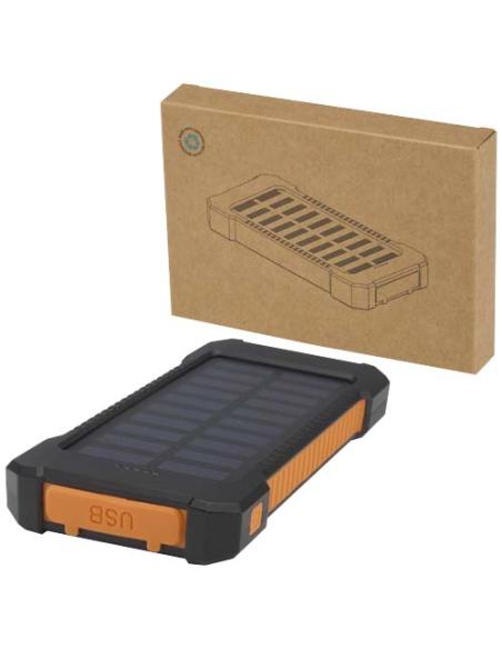 Batería externa solar de 5000 mAh y 10 W de plástico reciclado robusto con linterna incorporada N09174421