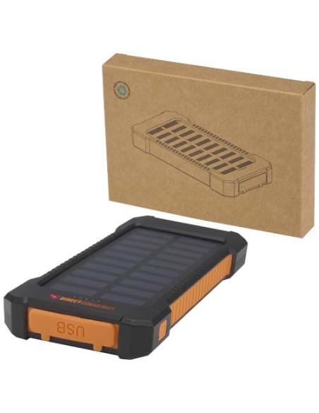 Batería externa solar de 5000 mAh y 10 W de plástico reciclado robusto con linterna incorporada N09174421