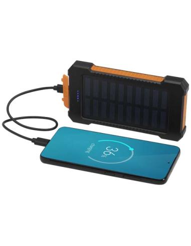 Batería externa solar de 5000 mAh y 10 W de plástico reciclado robusto con linterna incorporada N09174421