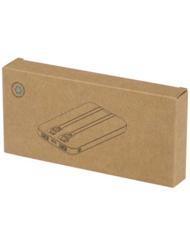 Batería externa de plástico reciclado de 10 000 mAh y 10 W con 2 cables integrados N10954421