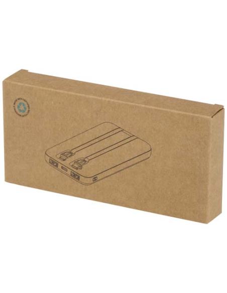 Batería externa de plástico reciclado de 10 000 mAh y 10 W con 2 cables integrados N10954421