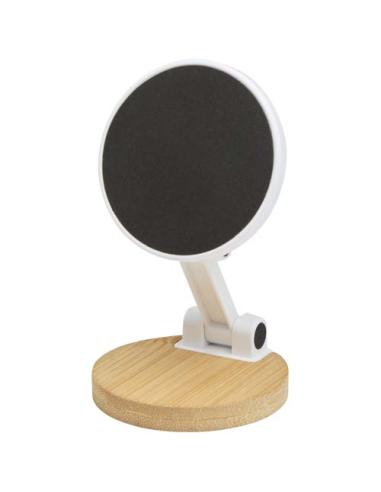 Soporte para teléfono magnético plegable de plástico reciclado con detalles de bambú N10364421