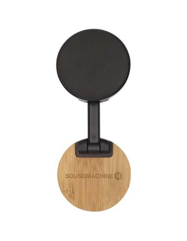 Soporte para teléfono magnético plegable de plástico reciclado con detalles de bambú N09364421