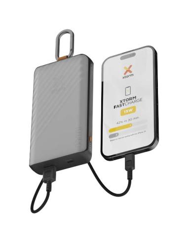 Batería externa solar de 10 000 mAh y 15 W con luz N48974421