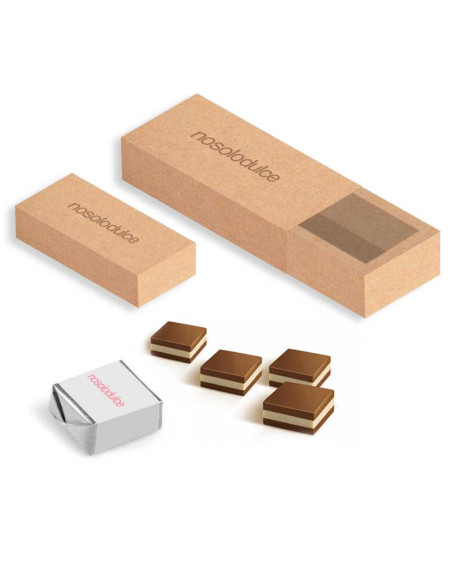 Caja kraft con 2 Bombones Cortados Personalizados | Desde 2,81 € | nosolodulce