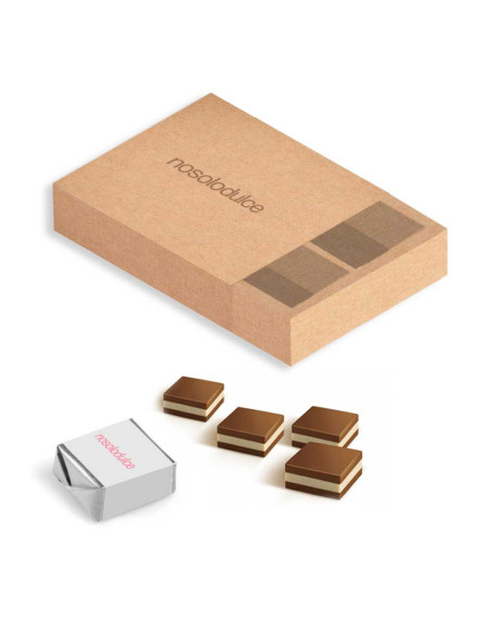 Caja kraft con 4 Bombones Cortados Personalizados | Desde 4,75 € | nosolodulce