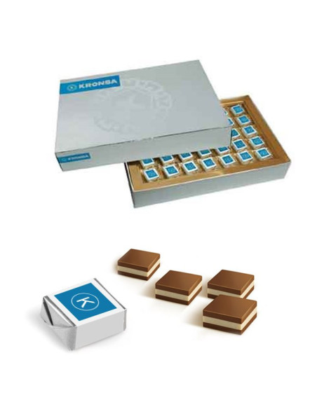 Estuche con 70 Bombones Cortados Personalizados | Desde 37,38 € | nosolodulce