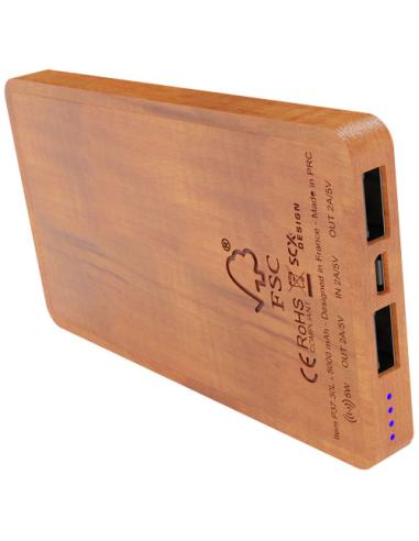 Batería externa inalámbrica de madera de 5000 mAh luminosa N17360XP1