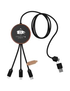 Cable de carga 5 en 1 de PET reciclado con logo retroiluminado y base de carga de 10 W N17370XP1 2