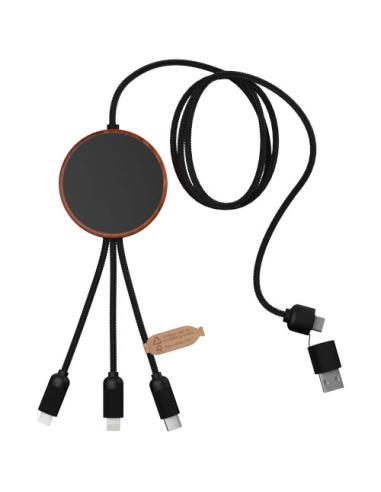 Cable de carga 5 en 1 de PET reciclado con logo retroiluminado y base de carga de 10 W N17370XP1