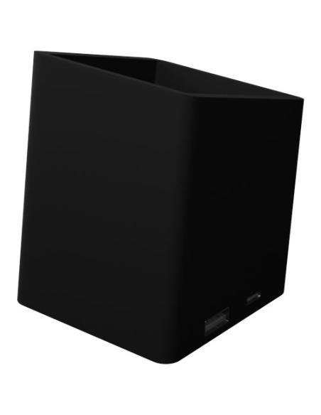 Soporte para lápices antibacteriano con logotipo retroiluminado y doble salida USB N09670XP1