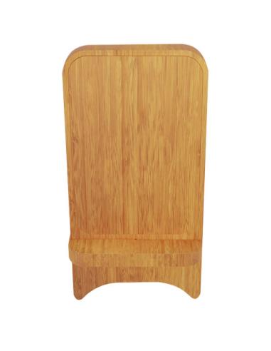 Soporte para teléfono con cargador inalámbrico de madera de 10W con logotipo retroiluminado N17380XP1
