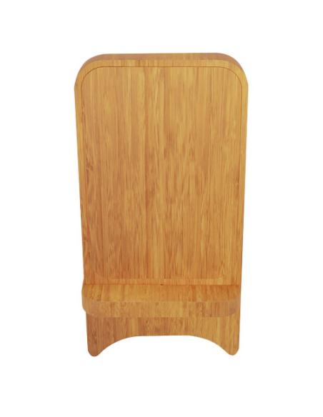 Soporte para teléfono con cargador inalámbrico de madera de 10W con logotipo retroiluminado N17380XP1