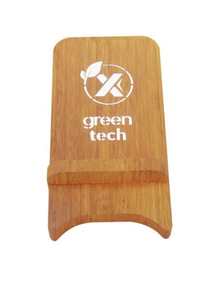 Soporte para teléfono con cargador inalámbrico de madera de 10W con logotipo retroiluminado N17380XP1